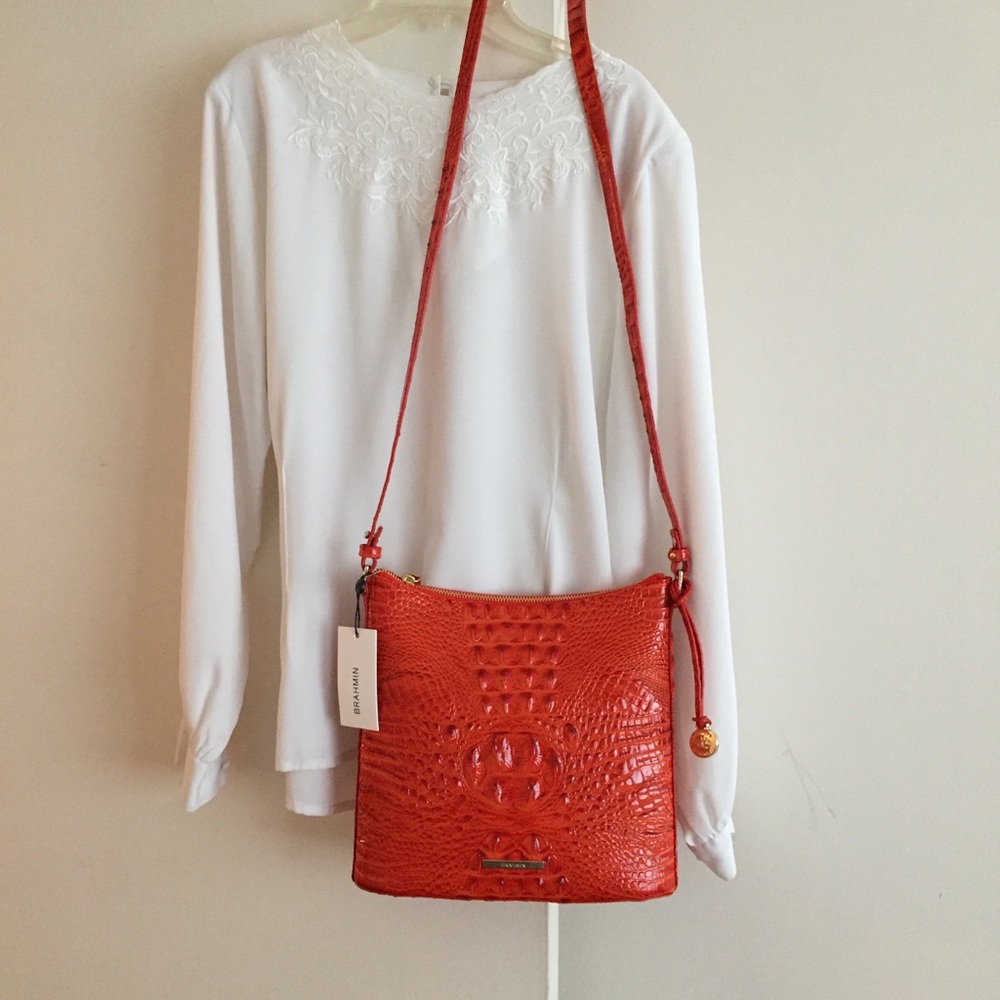 Brahmin Leather Katie Amaryllis Melbourne Crossbody Bag